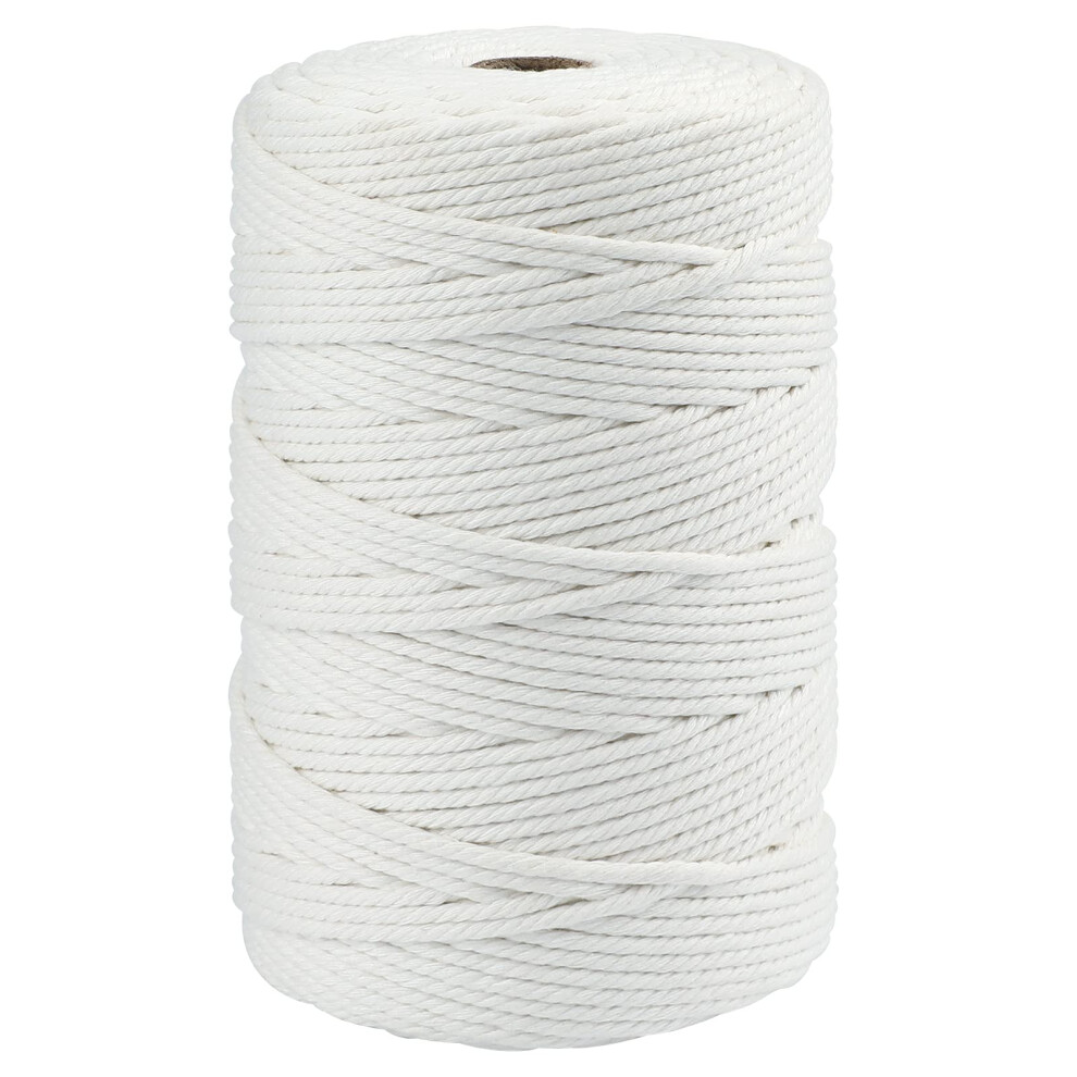 Jijacraft 3Mm White Cotton String Twine, 200M/656Ft Natural Butchers String For Cooking, Cotton Macrame Rope Cord For Arts And Diy Crafts, Decorating 87630374