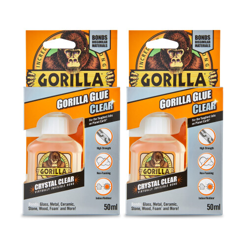 Gorilla GORILLA 1244009 Glue Clear 50ml (2 Pack)