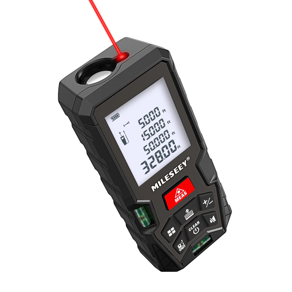 Laser Measure Device 100M, Mileseey Laser Distance Meter With 2 Spirit Level Bubbles, 2Mm Accuracy, 2 Inch Lcd Backlight, Pythagorean Mode, Measure 47042247