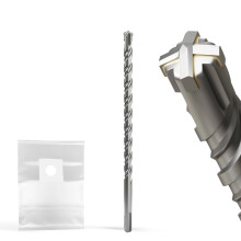 XZH SDS Plus Masonry Drill Bits - 12mm x 260mm, Professional Tungsten Carbide Cross Tip, Long SDS Hammer Drill Bits for Wall, Stone, Concrete, Brick