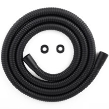 Hibbent 16mm (Outer)/10mm(Inner) Large Bore Shower Hose 2m -Supper Low Water Pressure Boosting Shower Hoses with Black, Universal Anti-Kink and Leak-