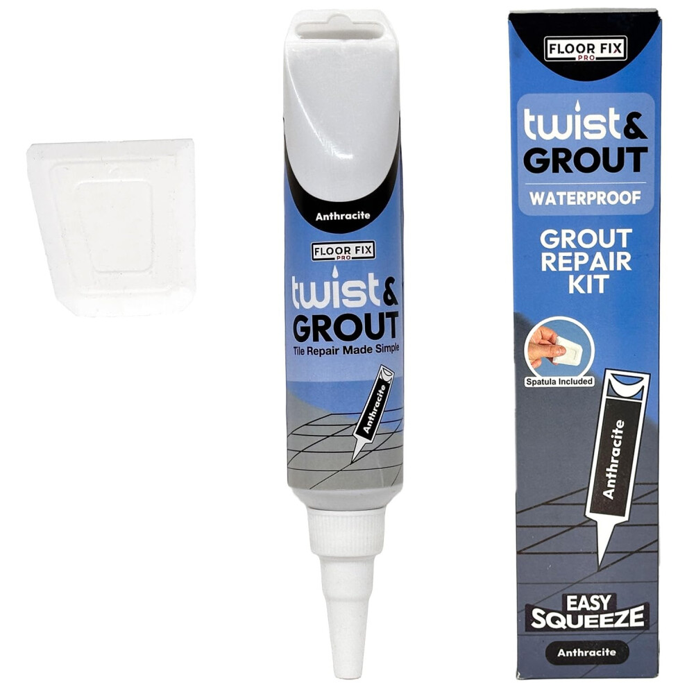 Floor-Fix Pro - Twist & Grout Repair Kit - Premixed & Waterproof Fast Tile Grout Reviver - Bathroom, Shower, Kitchen (Anthracite) 13742331