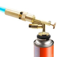 Butane Torch with Adjustable Flame Control, Copper Alloy Kitchen Blow Torch Head for Cooking, Baking, BBQ