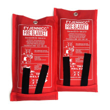 FYJENNICC Fiberglass Fire Blanket with Flame-retardant cotton tapes, 39.339.3 Inches, 2Pack
