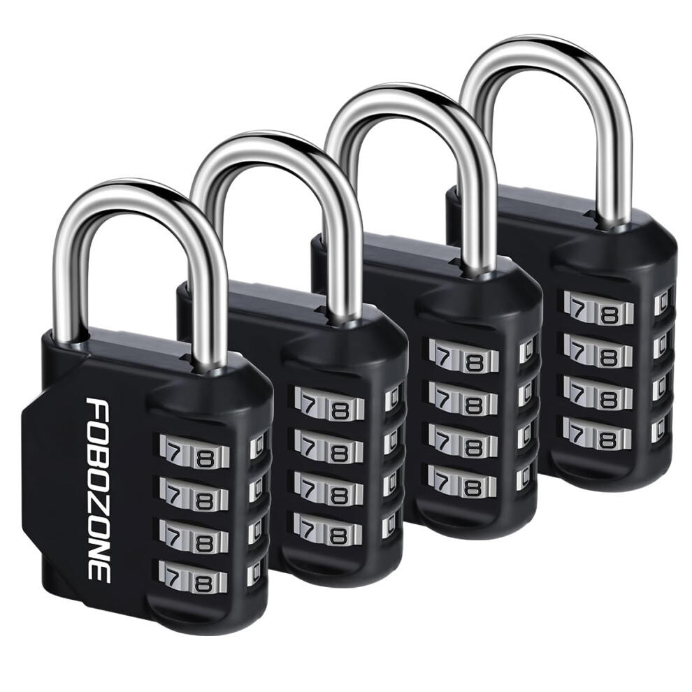 Combination Lock, Fobozone 4 Digit Outdoor Waterproof Resettable Code Padlock,For Gym Locker, Cabinet,Shed, Hasp,Gate, Tool Box,School Locker Lock (B 11193265