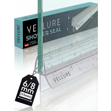 Vellure Shower Screen Seal Strip, Premium Shower Door Seal Strip for 8 mm (+-1) Shower Glass Thickness, Shower Seal Strip, Long Lasting PVC Finish, T