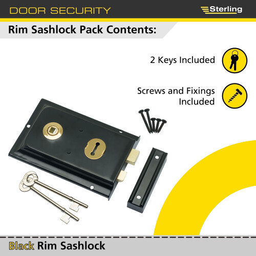 Sterling SRL004 152 x 101 mm Rim Sashlock - Black 2