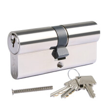 DIDA 100mm(50/50) Euro Cylinder Lock,UPVC Door Lock Barrel with 3 Keys,High Security,Anti-Pick Anti-Bump Anti-Drill,Polished Nickel Finish,Suitable