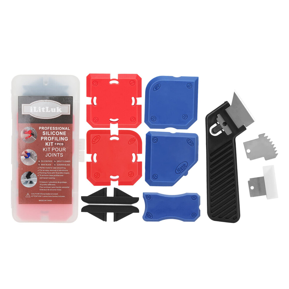 Ilitluk Caulking Tool Sealant Finishing Tool Silicone Profiling Kit Grout Smoother Caulk Spreader For Sink Joint Siding Window Kitchen Bathroom Toile 62490139