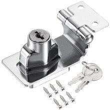 Litensh Keyed Hasp Lock Right Angle 90 Degrees Lock Hasp Twist Knob Keyed Locking Hasp Shed Locks Door Clasp Door Bolt Latch Buckle Hasp with Padlock