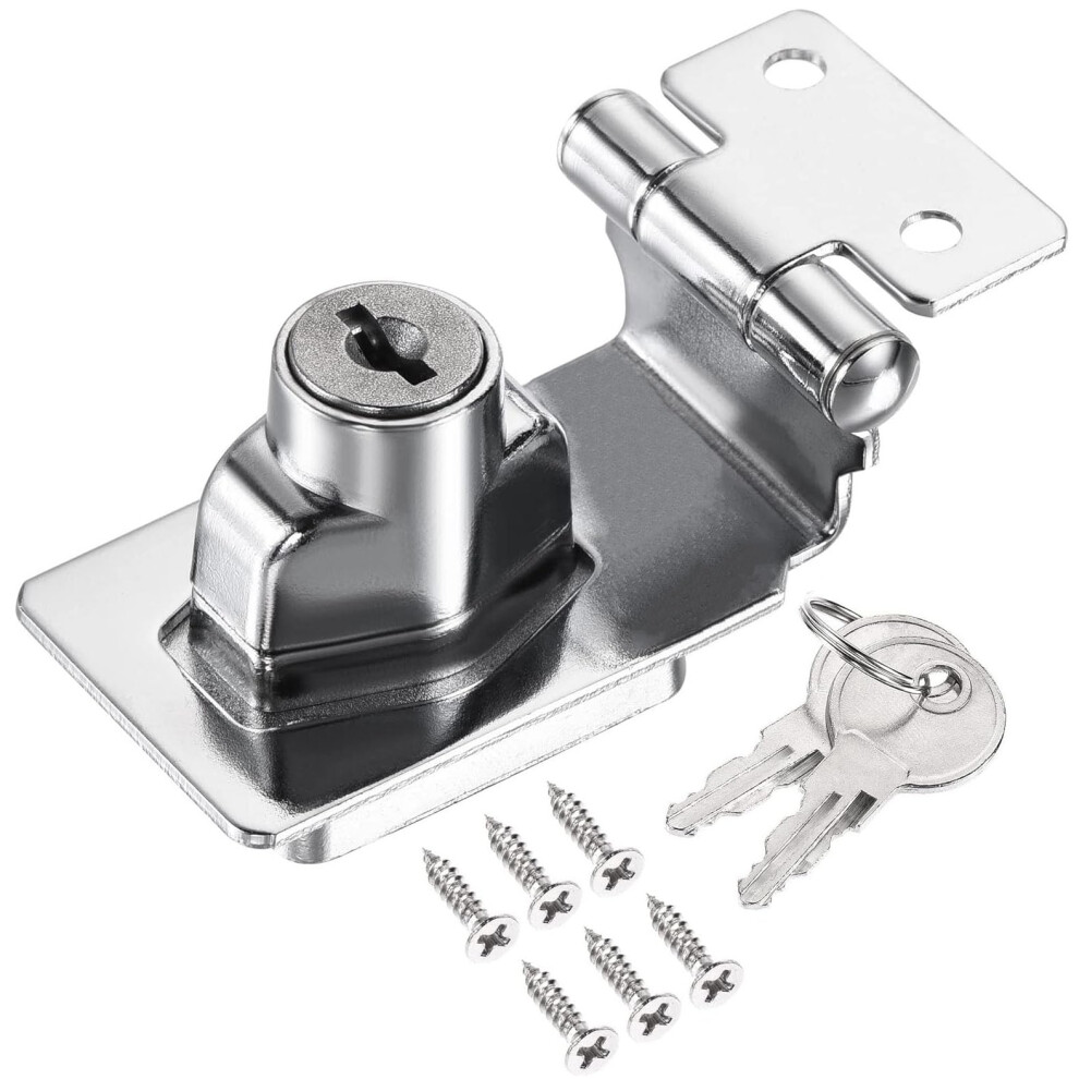 Litensh Keyed Hasp Lock Right Angle 90 Degrees Lock Hasp Twist Knob Keyed Locking Hasp Shed Locks Door Clasp Door Bolt Latch Buckle Hasp With Padlock 83622700