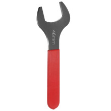 sourcing map Single Open End Wrench 46mm Metric 15 Degree Offset Angle U-Shaped Open Ended Spanner Small Flat Head Blackening Wrench with Red Shank f