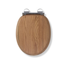 Croydex Rutland Flexi-Fix Soft Close Wooden Toilet Seat - Quick Release Button for Easy Cleaning, Adjustable Hinges with Top and Bottom Fixings, Anti