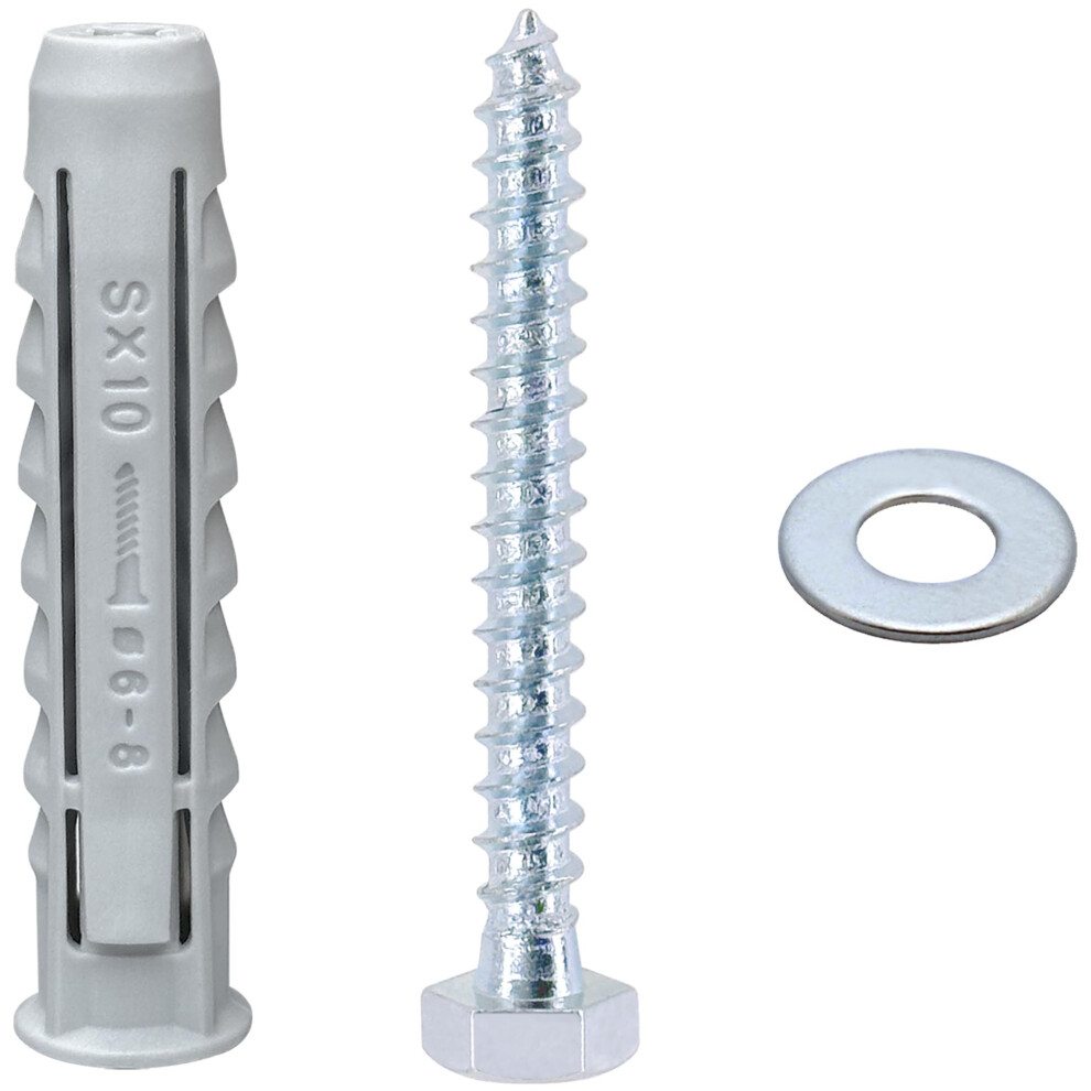Photos - Nail / Screw / Fastener 12 PCS Heavy-Duty Masonry Brick Wall Fixing Screws Bolts Anchors - Hex Self-Tapping Screws with Expansion Plugs and Washers