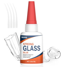 Jevvu Glass Glue, 35g Ultra Strong Clear Waterproof Adhesive for Glass, Mirror, Crystal, Jewelry, Vase & More