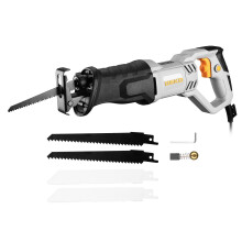 Reciprocating Saw 710W: DEKOPRO Electric Wood Saw with 4 Blades, 2800 SPM Variable Speed, 20mm Stroke Length, Tool-Free Blade Change, for Wood and Me