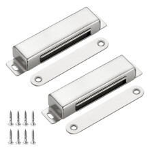Magnetic Door Catch - 40kg Heavy Duty Strong Magnetic Catch, 2 Pack Stainless Steel Door Magnet for Wardrobes Kitchen Cupboards, Silver