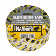Everbuild Mammoth Aluminium Tape – Heat Resistant to 180C – Light Reflective – Excellent Moisture Resistance – Silver – 50mm x 45m Roll