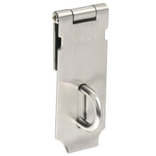 Sayayo SUS304 Stainless Steel Padlock Hasp Door Lock Shed Lock, 4-Inch Heavy Duty Hasp and Staple Door Clasp Gate Latch, Silver(Not Include Padlock),
