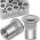 Vifmy 1/2''-13 UNC Rivet Nut, 10Pcs 304 Stainless Steel Flat Head Rivnut Threaded Insert Nutsert 1
