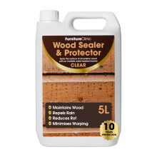 Furniture Clinic Outdoor Wood Preserver - 5L Clear Waterproof Wood Sealant Treatment for Garden Furniture, Fences, Decking & Sheds - Easy Application