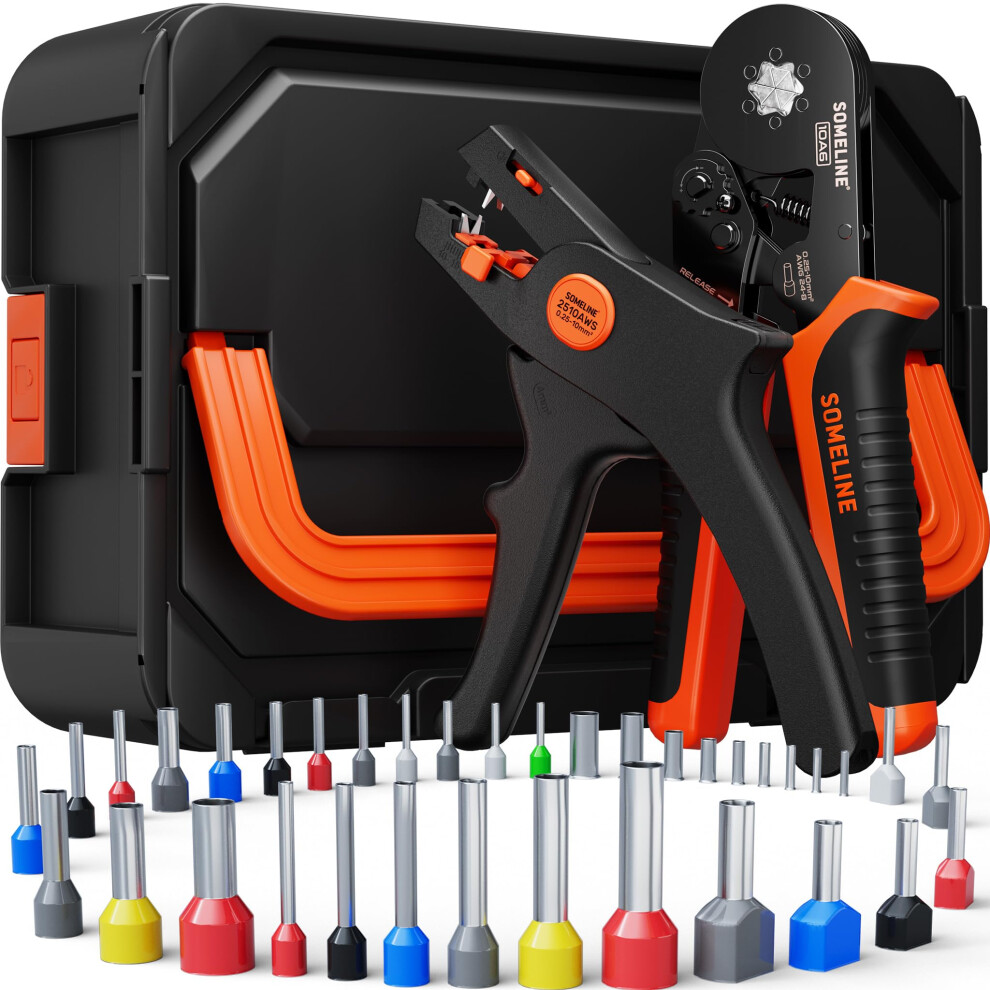 Someline Hexagonal Crimping Pliers Set, 36 Types [0.25-10Mmâ²] Wire End Ferrules Set, With Hexagonal Wire End Ferrule Pliers And Automatic Stripper, C 35372677