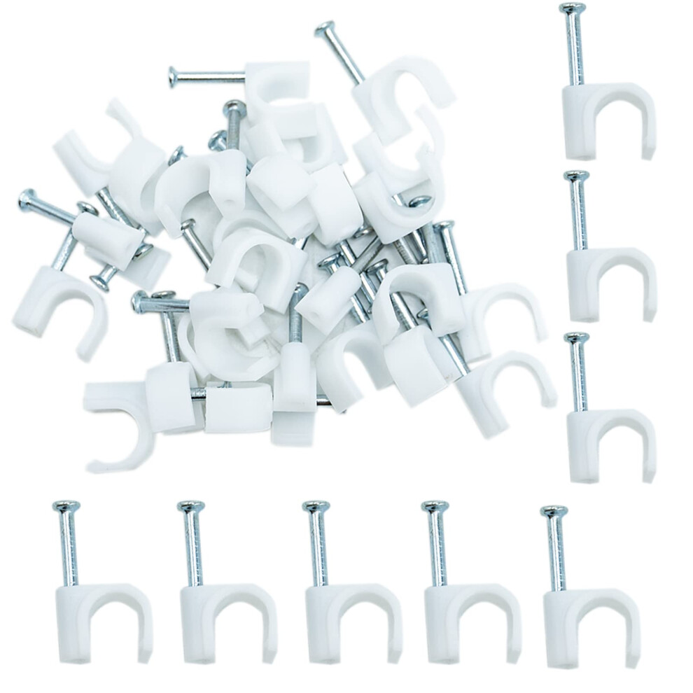 9Mm Round Cable Clips 100Pcs Assortment Cable Holder Management Wire Tidy Clips 10053690