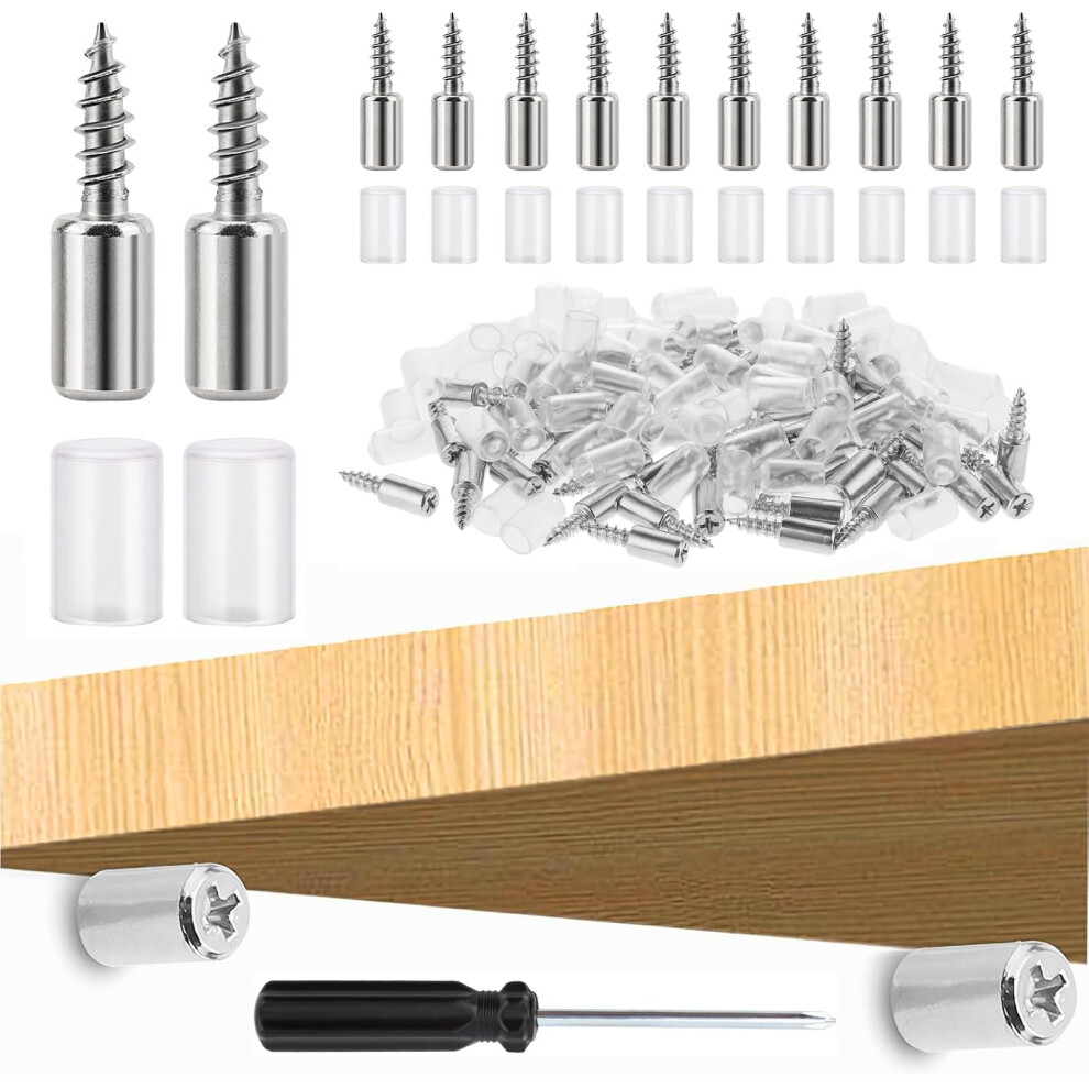 40 Pcs Shelf Support Pegs, Shelf Pins, Shelf Support Pins 7Mm Studs Self-Tapping Cupboard Shelf Pegs With Screwdriver, Shelf Pegs For Furniture Cabin 95364865