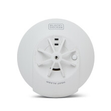 BLACK+DECKER Kitchen Heat Alarm Mains Powered Interlinked with Battery Back Up. Interlinked Heat Detector For Home, Kitchen and Garage. FAST FIX Easy