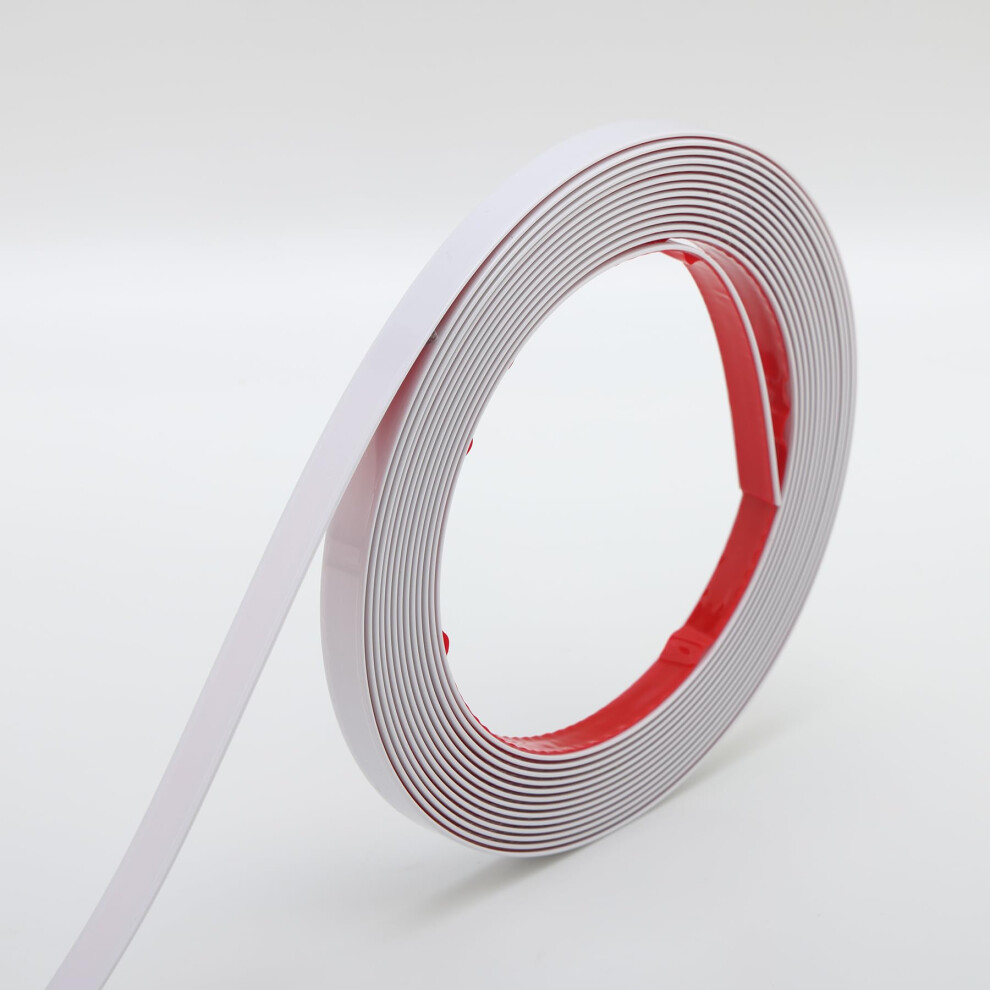 Matte White Molding Trim Peel And Stick, Flexible Mirror Border Design, Wall Ceiling Floor Cabinet Tile Edge Moulding, 5M X 2Cm 54677111