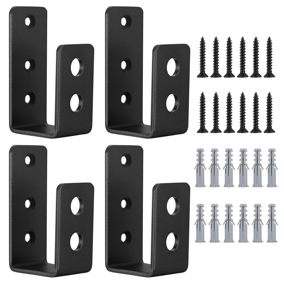 4 X Barricade Clamp U Brackets - Home/Shed/Garage Door Reinforcement Fits 2 X 4 Lumber, Set Of 4 With Screws 10206638