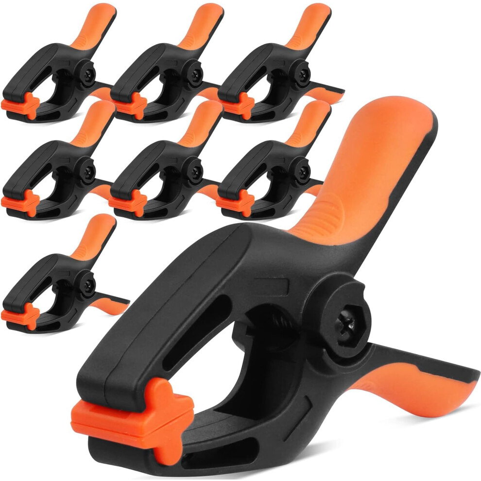 Horusdy 8-Pack Spring Clamps Heavy Duty, 5-Inch Large Plastic Clamps For Crafts With 2-3/8Inch Jaw Opening For Diy, Gluing, Clamping And Securing 93798013