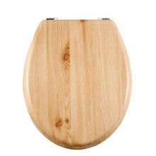 AQUALONA Essential Value Toilet Seats Wipe Clean Moulded Wood - Stainless Steel Hinges - Wipe Clean - Easy Installation (Natural Wood)