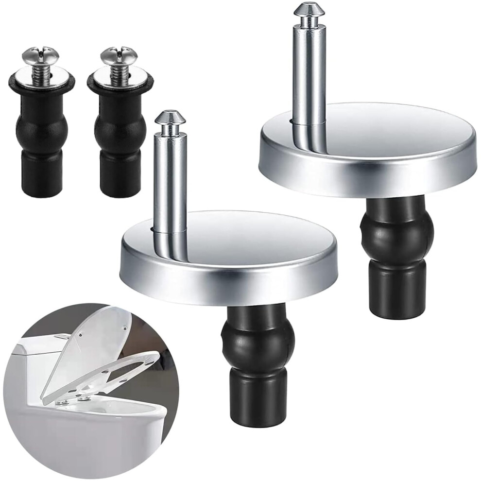 2Pcs Quick Release Toilet Seat Fixings, Universal Soft Close Hinge Replacement Kit With 2Pcs Rubber Expansion Bolts For Blind Hole Wc Toilets, Stainl 76482373