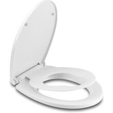 KARAN KING - Convenient Quick-Release Family Toilet Seat for Easy Cleaning and Potty Training - Adjustable 360 Degree Hinges for Adult and Kid-Friend