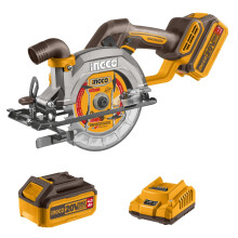 INGCO 20V 140mm Cordless Circular Saw with Brushless Motor 6300RPM Max. Cutting Depth 50mm (90) Electric Circular Saw 20mm Arbor with 1Pcs 4.0Ah Bat