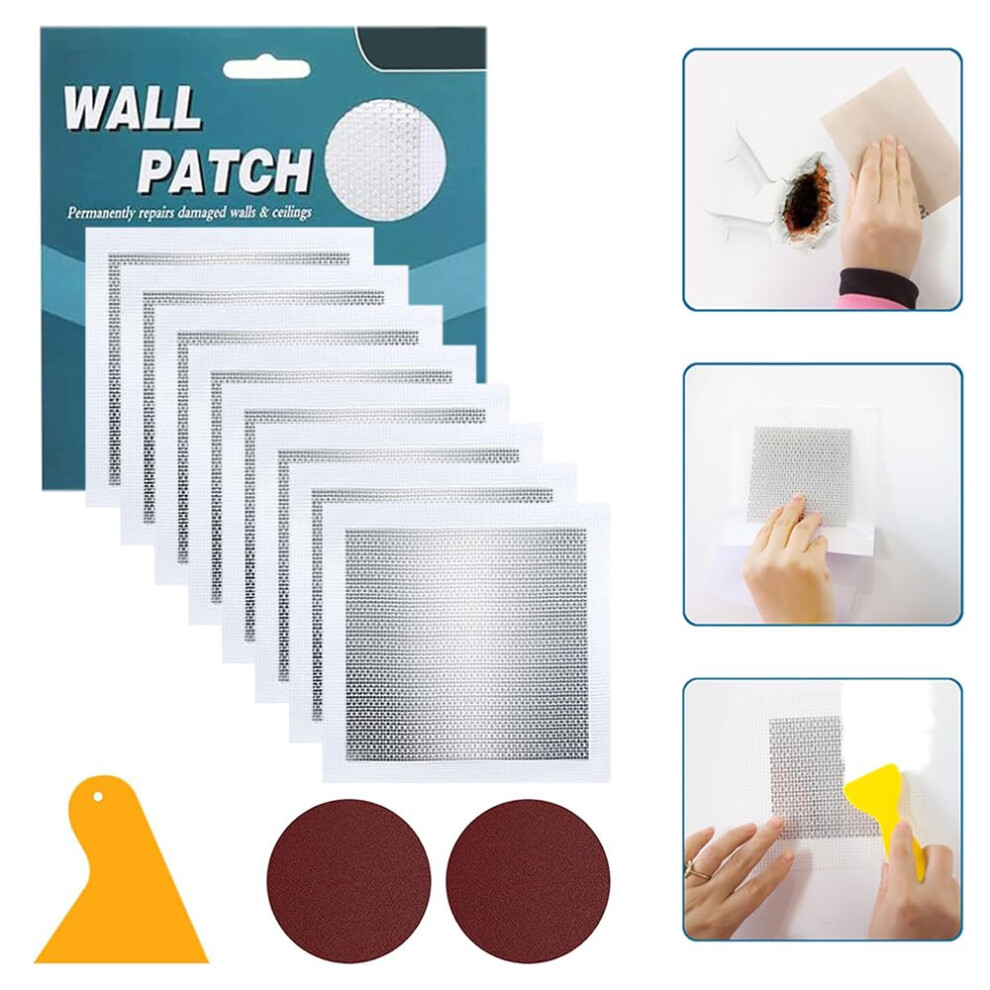 Medaheky 2'' By 2'' Drywall Hole Repair Patch 8Pcs Wall Repair Patches Self Adhesive Plasterboard Patch Aluminum Drywall Repair Kit For Repairing Hol 97021643