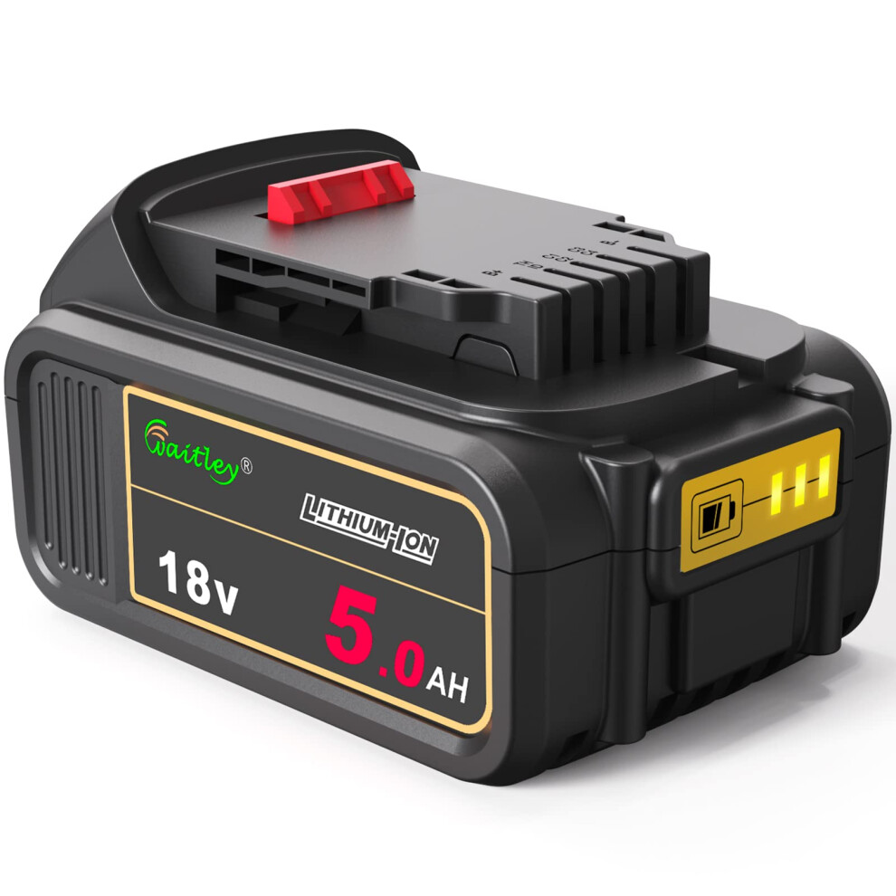 Waitley 18V 5.0A Dcb184 Replacement Battery Compatible With Dewalt 18V Series Cordless Power Toolsâ¦ 69956720