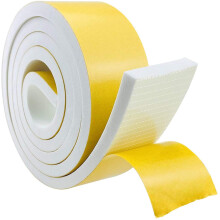 Storystore Self-Adhesive Foam Tape, Foam Insulation Tape White 50mm(W) x 10mm(T), Draught Excluder Tape for Door Window, Anti-Collision, Soundproofin