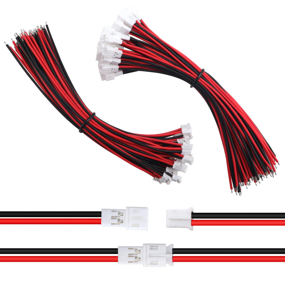 Lyeteung 30 Pairs Mini Micro Jst-Ph 2.0 Plug Connector, Jst 2 Pin Micro Electrical Male And Female Connector Plug Wire Cable, With 150Mm 22Awg Wire ( 96917565