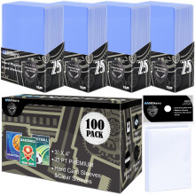 Mlikero 200 Pcs Cards Sleeves, 3" x 4" Inches Hard Plastic Card Sleeves, Premium Trading Cards Sleeves Fit for MTG, Football, Sports Cards (100 Hard