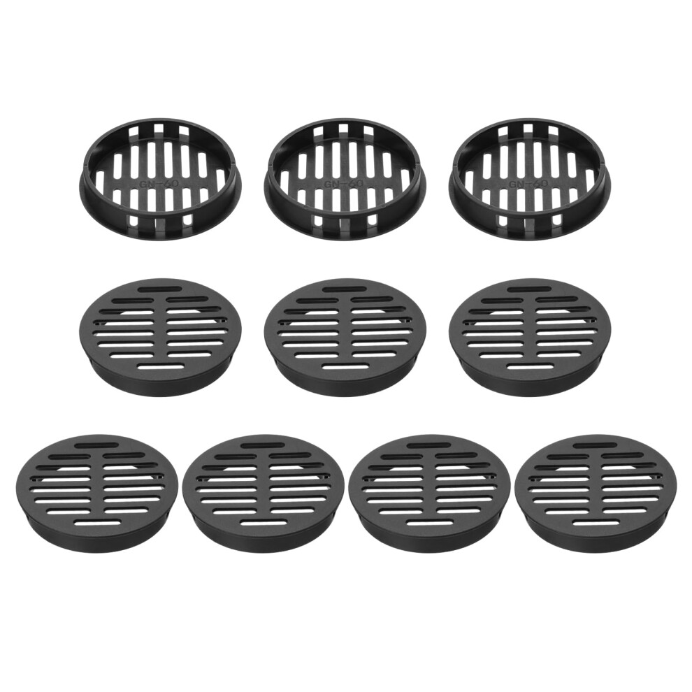 Sourcing Map 10Pcs 60Mm/2.4In Air Vents Circular Soffit Vents, Black Plastic Soffit Vent Cover For Bathroom Home, Office, Kitchen, Cabinet, Wardrobe 35903123