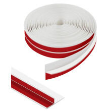 Orghtin Draft Excluder for Doors White T-Shaped Silicone Seal Strip, Weather Stripping Door Seal Strip, 20 Feet/ 6m Draft Stopper for Side or Under o