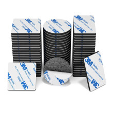 ODLY 60 Pcs Double Sided Sticky Pads – Mixed Shapes (Rectangular, Round & Square), 3mm Thick Foam Adhesive Pads, Heavy Duty Waterproof Mounting Tape