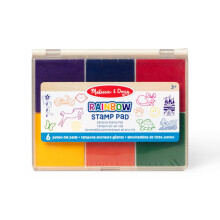 Melissa & Doug Rainbow Stamp Pad Arts and Crafts Stamp Sets and Stencils 3+ Gift for Boy or Girl