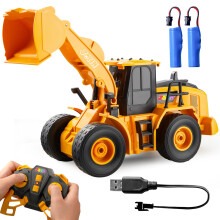 JOYIN Remote Control Construction Toys Car for Boys 3 4 5 6 7 8-12 Year Old, 2.4Ghz RC Digger Tractor Truck Toy with Light, Front Loader Toys for Boy