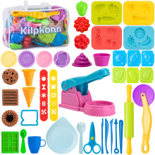 Dough Tools for Kids, 40Pcs Sets Accessories, Molds Scissors Rolling Pin With Storage Bag, Kids Art Clay Gift for Toddlers Boys Girls
