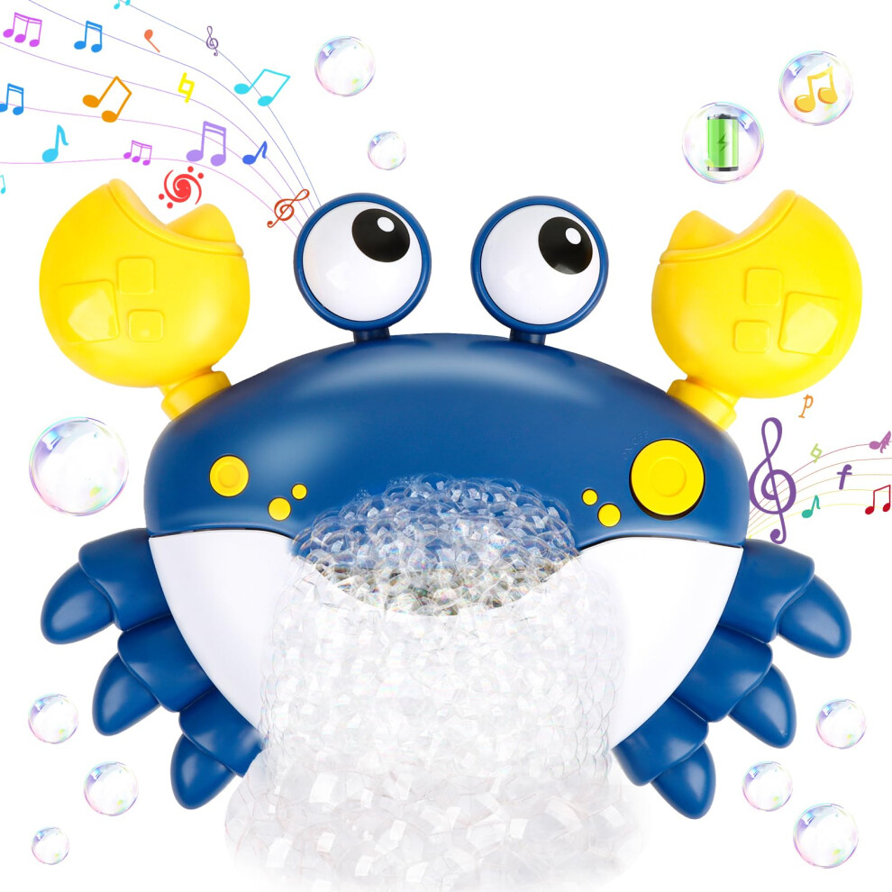 Joitale Baby Bath Toys, Rechargeable Bath Bubble Machine With 12 Songs, Automatic Crab Bubble Maker Bath Toy For Toddler, Sensory Shower Toy For 1-6