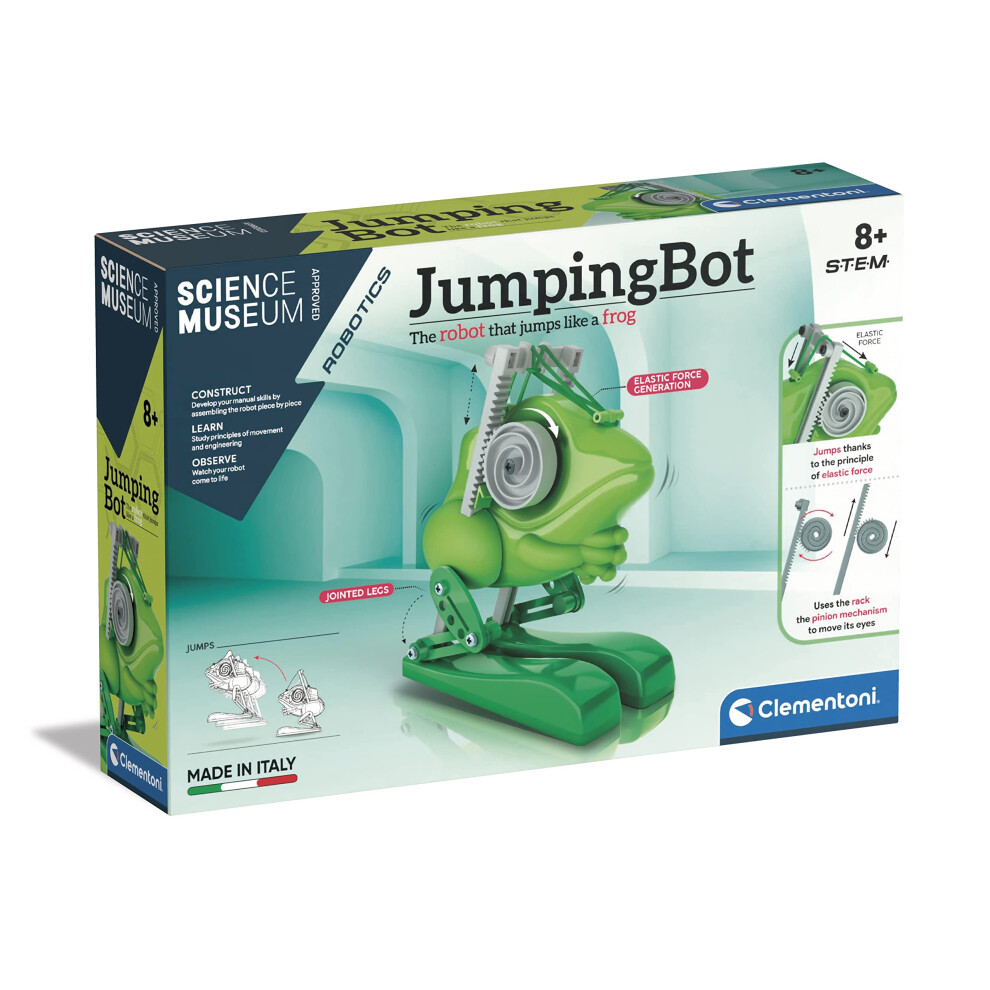 Clementoni - Science Museum Jumpinbot: Engaging Stem Robot Toy, Build And Program Your Own Jumping Robot, Fun And Educational Engineering Experience,