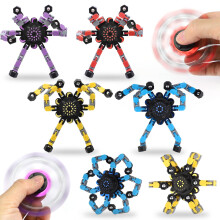 Transformer Chain Robot Fidget Spinner Toy 6 Pack, DIY Deformation Mechanical Spinners Twister Fingertip Gyro for Kids Adults Stress Relief, Novely F